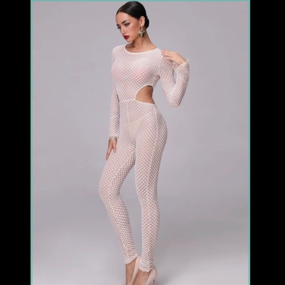 Khloe Kardashian Mesh Jumpsuit - Picture 3 of 7